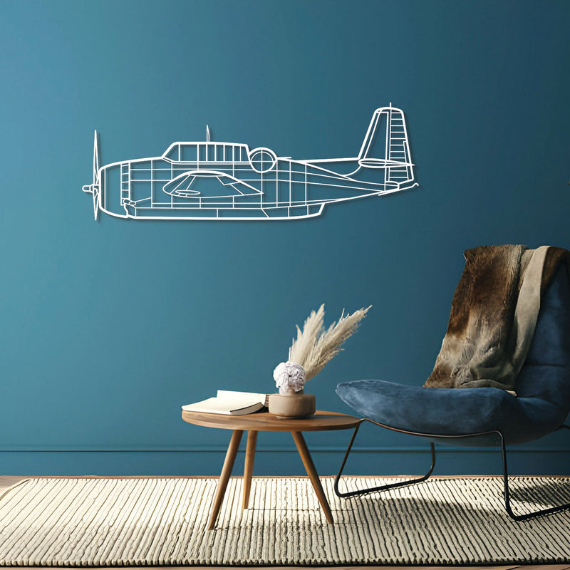 TBM-3N Avenger Metal Aircraft Wall Art - NCP0349