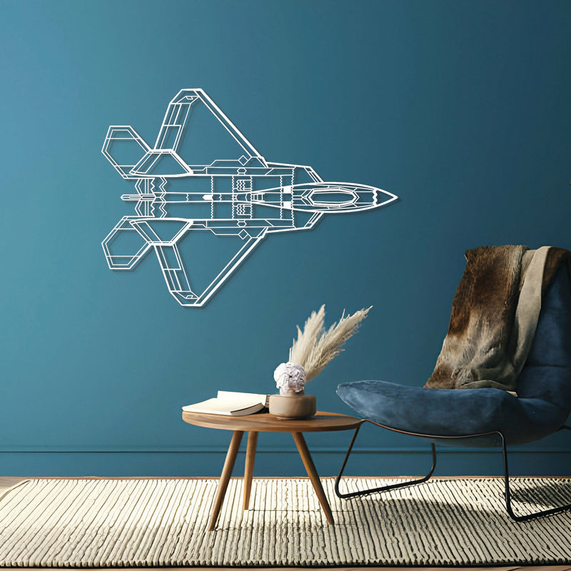 F-22 Raptor Top Metal Aircraft Wall Art - NCP0080