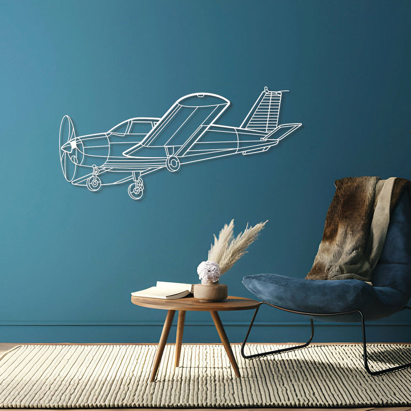 P28A Cherokee 1972 Angle Metal Aircraft Wall Art - NCP0485