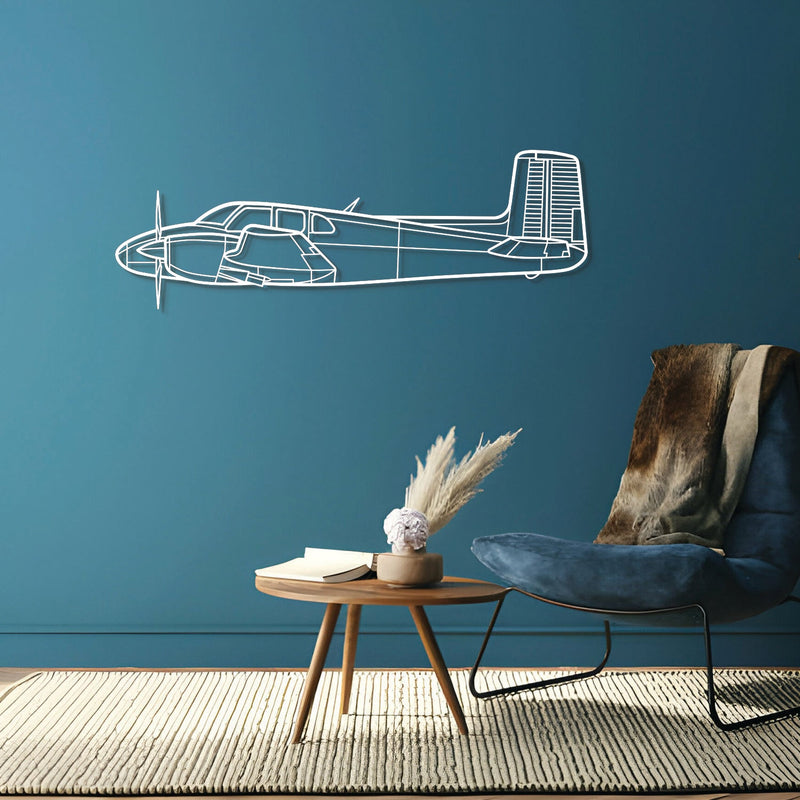 D50 Twin Bonanza Metal Aircraft Wall Art - NCP0322