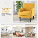 Modern Upholstered Padded Accent Chair with Rubber Wood Legs by LJGDeals