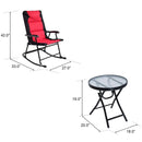 3 Pcs Outdoor Folding Rocking Chair Table Set with Cushion by LJGDeals