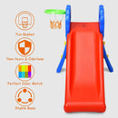 2 Step Indoors Kids Plastic Folding Slide with Basketball Hoop by LJGDeals