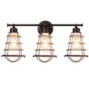 3-Light Vanity Lamp Bathroom Fixture with Metal Wire Cage by DirectDeals