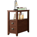 End Table Wooden with 2 Drawers and Shelf Bedside Table by LJGDeals