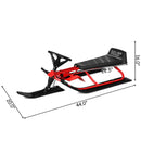 Kids Snow Sled with Steering Wheel and Double Brakes Pull Rope by LJGDeals