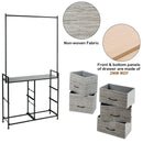 5 Fabric Drawers Dresser with Metal Frame and Wooden Top by DirectDeals