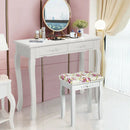 Vanity Wood Dressing Stool Padded Piano Seat with Rose Cushion by LJGDeals