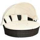 Patio Round Daybed Rattan Furniture Sets with Canopy by LJGDeals