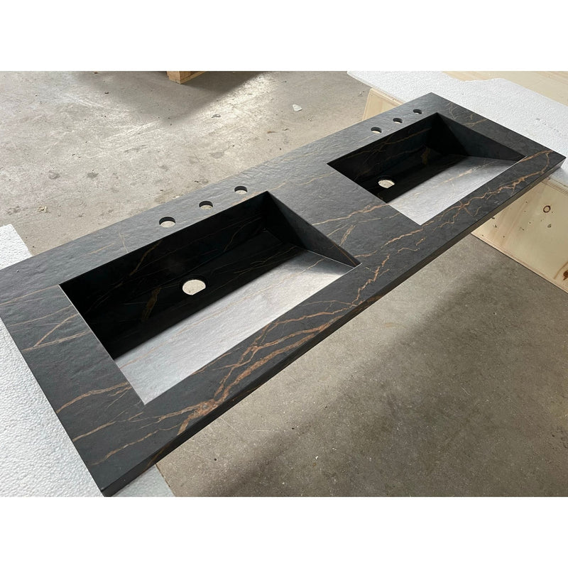 Dekton Laurent Engineered Porcelain Double Basin Sink - Handcrafted, photo 5 of 10