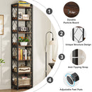 7-Tier Corner Shelf, 78.7" Narrow Bookshelf Corner Bookcase