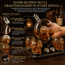 Skull Skeleton Wine & Whiskey Globe Decanter Set 850 mL