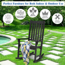 Indoor Outdoor Wooden High Back Rocking Chair by LJGDeals