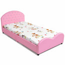 Twin Size Upholstered Platform Toddler Bed with Wood Slat Support by LJGDeals