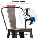 Set of 4 Industrial Metal Counter Stool Dining Chairs with Removable Backrests by DirectDeals