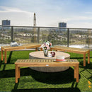 52 Inch Outdoor Acacia Wood Dining Bench Chair by LJGDeals