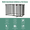 6 Panel Wall-mount Adjustable Baby Safe Metal Fence Barrier-Black by LJGDeals