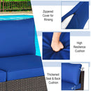 2 Pieces Patio Rattan Armless Sofa Set with 2 Cushions and 2 Pillows by LJGDeals