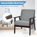 Solid Rubber Wood Fabric Accent Armchair by LJGDeals