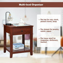 Set of 2 Nightstand with Storage Shelf and Pull Handle by LJGDeals