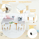 Kids Wooden Table and 2 Chairs Set-White by DirectDeals