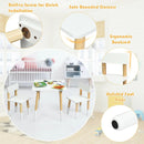 Kids Wooden Table and 2 Chairs Set-White by LJGDeals