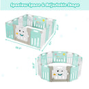 14-Panel Foldable Baby Playpen Kids Activity Centre-Green by LJGDeals