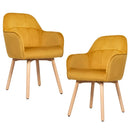Set of 2 Mid-Back Accent Leisure Armchairs-Yellow by LJGDeals