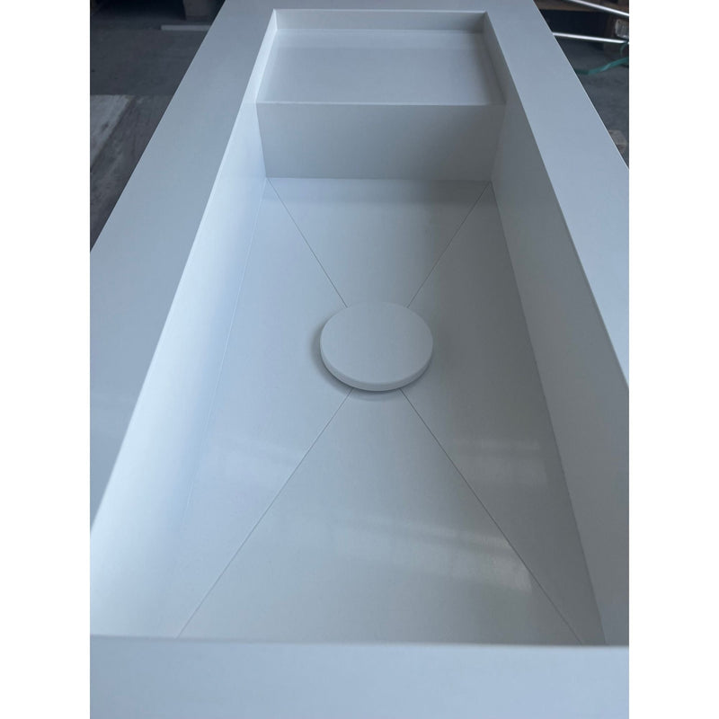White Quartz Handcrafted Kitchen and Bathroom Sink - Engineered Stone Durability, photo 9 of 12