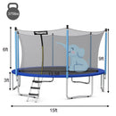 15 Feet Outdoor Bounce Trampoline with Safety Enclosure Net by LJGDeals