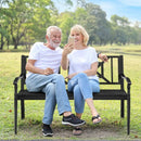 Patio Garden Bench with Powder Coated Steel Frame by LJGDeals