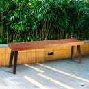 Patio Acacia Wood Dining Bench Seat with Steel Legs by LJGDeals
