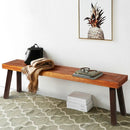 Set of 2 Patio Acacia Wood Dining Benches by LJGDeals
