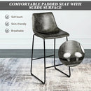 Set of 2 Bar Stool Faux Suede Upholstered Chairs by LJGDeals