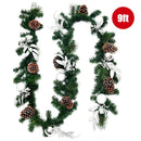9 Feet Pre-Lit Artificial Christmas Garland with LED Lights by LJGDeals