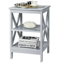 3-Tier Nightstand End Table with X Design Storage by LJGDeals
