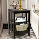 3-Tier Nightstand Sofa Side Table with Baffles and Round Corners by LJGDeals