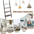 Multipurpose 4-Tier Industrial Leaning Wall Bookcase with Metal Frame by LJGDeals