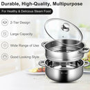 9.5 QT 2 Tier Stainless Steel Steamer Cookware Boiler by LJGDeals