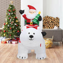 6.5 Feet Christmas Inflatable Santa Riding Polar Bear with Shaking Head LED Lights by LJGDeals