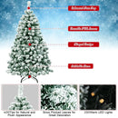 4.5 Feet Pre-Lit Premium Snow Flocked Hinged Artificial Christmas Tree by LJGDeals