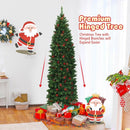 6.5 Feet Pre-lit Hinged Pencil Christmas Tree by LJGDeals