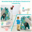 4-in-1 Kids Climber Slide Play Set with Basketball Hoop-Green by LJGDeals