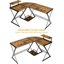 L-Shaped Desk Reversible Corner Computer Desk with Movable Shelf and CPU Stand by LJGDeals
