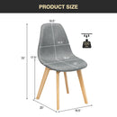 2 Pieces Modern Dining Chair Set with Wood Legs and Fabric Cushion Seat