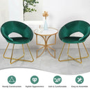 Modern Accent Velvet Dining Arm Chair with Golden Metal Legs and Soft Cushion by LJGDeals