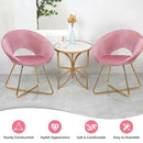 Modern Accent Velvet Dining Arm Chair with Golden Metal Legs and Soft Cushion by LJGDeals