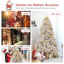 6 Feet Hinged Unlit Artificial Silver Tinsel Christmas Tree with Metal Stand by LJGDeals