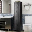 Linen Tower Bathroom Storage Cabinet Tall Slim Side Organizer with Shelf-Walnut by DirectDeals
