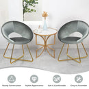 Modern Accent Velvet Dining Arm Chair with Golden Metal Legs and Soft Cushion by LJGDeals